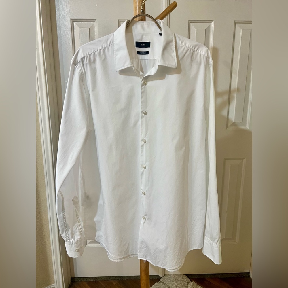 Hugo Boss Enzo Regular Fit Dress Shirt (White)